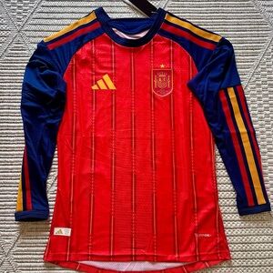 adidas Spain Football Jersey - Red, Navy & Gold